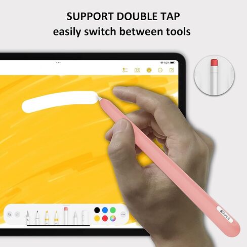Slim Soft Silicone Sleeve Case Compatible with Apple Pencil 2nd Generation Only, Protective Grip Cover Skin for iPad Apple Pencil 2nd Gen (Dark Gray) in Kuwait
