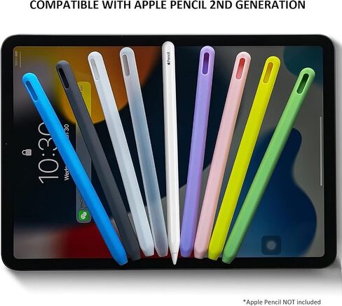 حافظة رفيعة وناعمة من السيليكون متوافقة مع قلم Apple الجيل الثاني فقط، غطاء حماية لجهاز iPad Apple Pencil الجيل الثاني (وردي) in Saudi Arabia