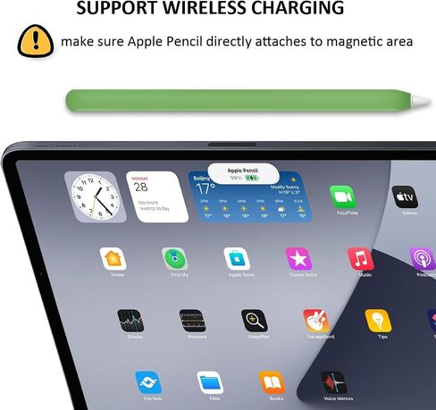 حافظة رفيعة وناعمة من السيليكون متوافقة مع قلم Apple الجيل الثاني فقط، غطاء حماية لجهاز iPad Apple Pencil الجيل الثاني (وردي) in Saudi Arabia