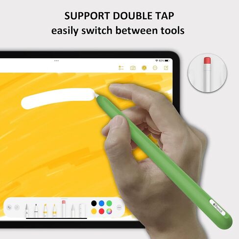 حافظة رفيعة وناعمة من السيليكون متوافقة مع قلم Apple الجيل الثاني فقط، غطاء حماية لجهاز iPad Apple Pencil الجيل الثاني (وردي) in Saudi Arabia