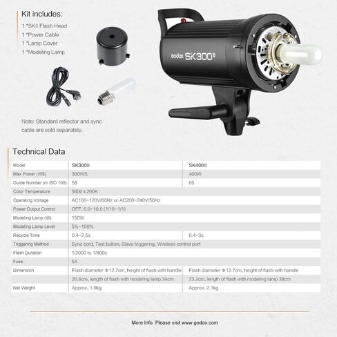 GODOX SK400II 3 x 400Ws 2.4G Bowens Mount Strobe Flash Kits for Photography Lighting Portrait Photography - Light Stands, Softbox, Barn Door, Umbrella, Wireless Trigger, Carrying Case Accessory Kits in Saudi Arabia
