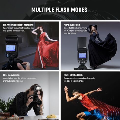 NEEWER Z760-C TTL Flash Speedlite متوافق مع كاميرات Canon DSLR، 76Ws Speedlight GN60 2.4G 1/8000s HSS Speedlight، تحويل TCM، مجموعة شاحن بطارية 7.4 فولت/2600 مللي أمبير في الساعة، 480 ومضة طاقة كاملة in Saudi Arabia