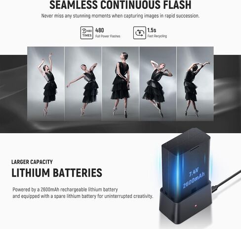 NEEWER Z760-C TTL Flash Speedlite متوافق مع كاميرات Canon DSLR، 76Ws Speedlight GN60 2.4G 1/8000s HSS Speedlight، تحويل TCM، مجموعة شاحن بطارية 7.4 فولت/2600 مللي أمبير في الساعة، 480 ومضة طاقة كاملة in Saudi Arabia