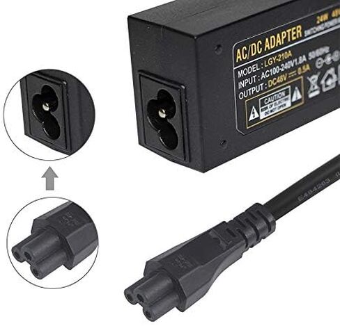 سلك طاقة تيار متردد عالمي بثلاث فتحات - كابل طاقة بديل بطول 6 أقدام و3 شقوق للكمبيوتر المحمول، موصل NEMA 5-15P إلى IEC C5، مقياس SJT 18، أسود in Kuwait