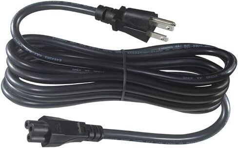 3-Slot Universal AC Power Cord - 6Ft Replacement 3 Prong Laptop Power Cable, NEMA 5-15P to IEC C5 Connector, SJT 18 Gauge, Black in Kuwait