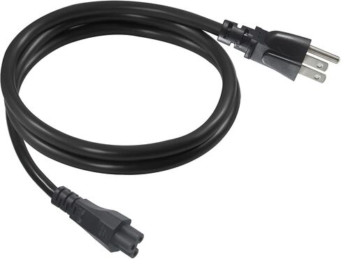 سلك طاقة تيار متردد عالمي بثلاث فتحات - كابل طاقة بديل بطول 6 أقدام و3 شقوق للكمبيوتر المحمول، موصل NEMA 5-15P إلى IEC C5، مقياس SJT 18، أسود in Kuwait