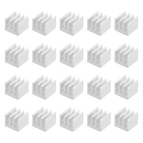 Uxcell 7x7x6mm مبرد إلكترونيات حراري ذاتي اللصق مصنوع من الألومنيوم ومبرد حرارة ذهبي اللون 20 قطعة