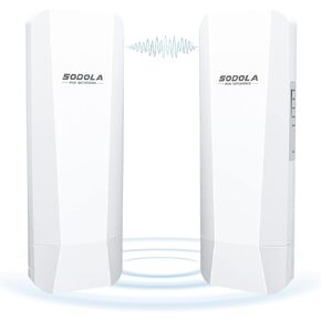 WiFi Bridge 300Mbps, 2.4G Outdoor CPE Point to Point 1KM Long Range Access with 12DBi High Gain Antenna,2 RJ45 LAN Ethernet Port,24V PoE Power, IP65 Waterproof Wireless Bridge 2 Packs