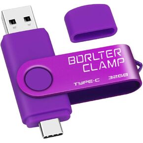 32GB USB Type-C Flash Drive, BorlterClamp USB C 3.0 Jump Drive Memory Stick Dual Port for Android Smartphones Samsung Galaxy S10/S9/S8/Note 9, LG, Huawei, Tablets & Computer (Purple)