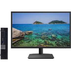 كمبيوتر سطح المكتب Dell Optiplex 5070 Micro MFF Intel i5-9500T، 16 جيجابايت DDR4 جديد 256 جيجابايت M.2 NVMe SSD، WiFi BT HDMI New KB & Mouse Windows 11 Pro مع شاشة LCD 24 بوصة (متجدد) in Kuwait