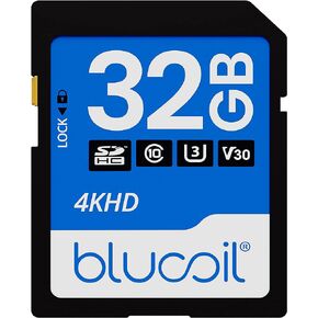Blucoil 32GB Class 10 SDHC Flash Memory Card SD Card with Write Protection Feature for 4K UHD and Full HD Video Recording on Digital Cameras, DSLR, Camcorders, Recorders, and Computers in Kuwait