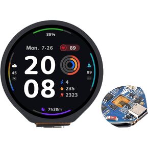 لوحة ESP32-S3 MCU مع شاشة LCD مستديرة تعمل باللمس مقاس 1.28 بوصة ومستشعر 6 محاور وما إلى ذلك، معالج LX7 ثنائي النواة 32 بت، يدعم شبكة Wi-Fi بسرعة 2.4 جيجا هرتز (802.11 b/g/n) وBluetooth® 5 (LE)، منفذ من النوع C in Kuwait