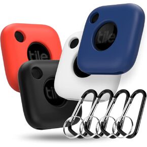 حافظة سيليكون لبلاطة ميت (2022) مع سلسلة مفاتيح وأنولوس، 4 قطع من غطاء واقي ناعم خفيف الوزن مضاد للخدش لبلاط ميت (2022) متعقب (أسود، أبيض، أحمر، أزرق) in Kuwait