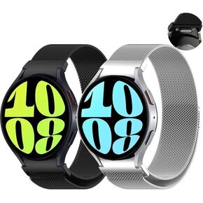Galaxy Watch 6 Classic Bands 47mm 43mm Galaxy Watch 6 5 4 Band 40mm 44mm,Galaxy Watch 5 Pro 45mm Bands Metal One Click No Gap Watch Band Compatible with Samsung Galaxy Watch 6 Classic 47mm 43mm