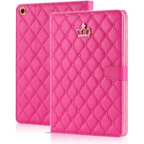 Topwin Crown Design Case for iPad 9.7 2018 2017/ iPad Air 2, Diamond Cute Elegant PU Leather Smart Auto Sleep/Wake Stand Shockproof Case for Apple iPad 5th/6th/iPad Air (Black) in Kuwait
