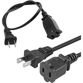 USA Power Extension Cord Cable 125V 10A 2-Prong 2 Outlets for NEMA 5-15P to NEMA 5-15R (50cm) in Kuwait