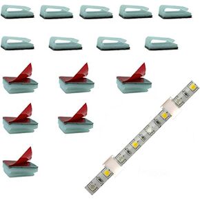 مشابك تثبيت إضاءة لشريط LED، 100 قطعة 11 مم حامل كابل مع أشرطة لاصقة قوية، منظم سلك إدارة للسيارة، والمكتب والمنزل in Kuwait