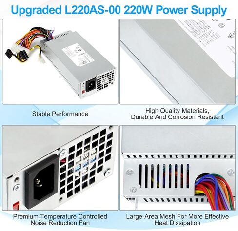 S-Union 220W مصدر طاقة متوافق مع Dell Inspiron 3647 660s بديل لـ Acer X1420 X3400 eMachines Gateway Series Delta DPS-220UB A Liteon L220AS-00 L220NS-00 PS-5221-03DF R82HS 650WP P3JW1 in Kuwait