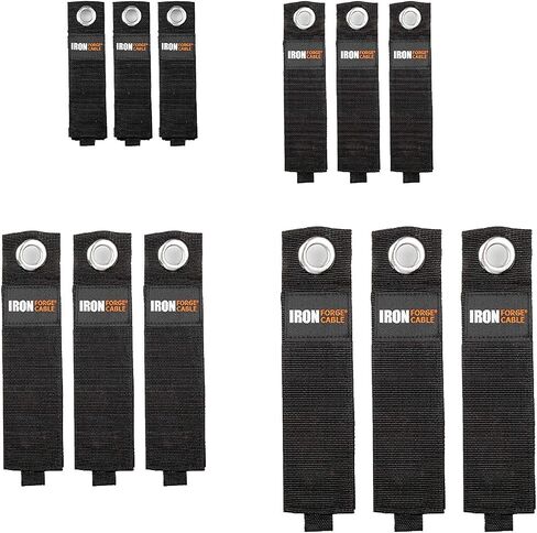 Extension Cord Wrap Organizer, 12 Piece Multi-Pack of Storage Straps - 3 Small, 3 Medium, 3 Large, and 3 XL Hook and Loop Hanger Wraps for Power Cables, Hoses, Ropes, and More in Kuwait