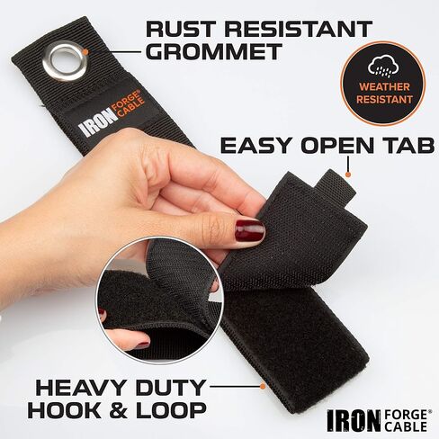 Extension Cord Wrap Organizer, 12 Piece Multi-Pack of Storage Straps - 3 Small, 3 Medium, 3 Large, and 3 XL Hook and Loop Hanger Wraps for Power Cables, Hoses, Ropes, and More in Kuwait