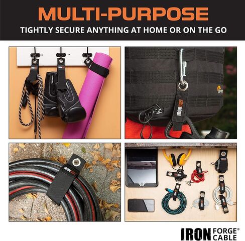 Extension Cord Wrap Organizer, 12 Piece Multi-Pack of Storage Straps - 3 Small, 3 Medium, 3 Large, and 3 XL Hook and Loop Hanger Wraps for Power Cables, Hoses, Ropes, and More in Kuwait