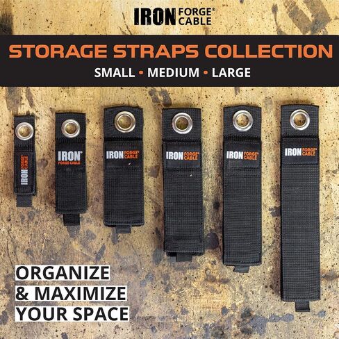 Extension Cord Wrap Organizer, 12 Piece Multi-Pack of Storage Straps - 3 Small, 3 Medium, 3 Large, and 3 XL Hook and Loop Hanger Wraps for Power Cables, Hoses, Ropes, and More in Kuwait