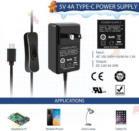 مجموعة بادئ تشغيل راسبيري باي 4 4GB من دي فوزفو، مزود طاقة 5 فولت 4 امبير راسبيري باي 4 مع مفتاح تشغيل/ايقاف، هيكل الومنيوم راسبيري باي 4 كيه، كيبلات HDMI 4K لجهاز راسبيري باي 4B - اصدار 32GB (ذاكرة in Kuwait