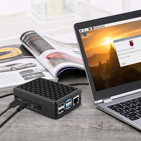 مجموعة بادئ تشغيل راسبيري باي 4 4GB من دي فوزفو، مزود طاقة 5 فولت 4 امبير راسبيري باي 4 مع مفتاح تشغيل/ايقاف، هيكل الومنيوم راسبيري باي 4 كيه، كيبلات HDMI 4K لجهاز راسبيري باي 4B - اصدار 32GB (ذاكرة in Kuwait