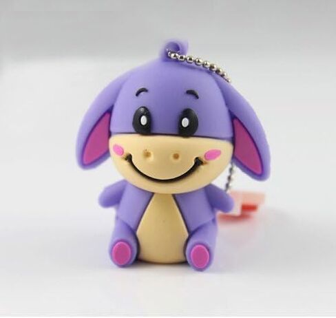 قرص فلاش يو إس بي بنمط لطيف ولطيف بيبي إييور - جهاز تخزين البيانات - 4 جيجابايت - يتضمن حلقة مفاتيح - أرجواني in Kuwait