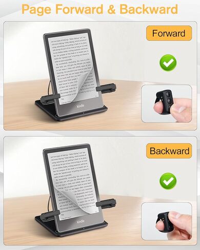 أداة تحويل الصفحات بجهاز التحكم عن بعد من ADZERD لجهاز Kindle Paperwhite Oasis، حلقة التحكم في القارئ الإلكتروني اللاسلكي، أداة النقر على تطبيق Kindle، مصراع الكاميرا - صفحة للأمام والخلف in Kuwait