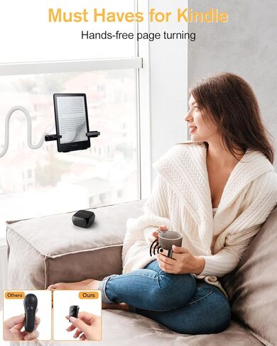 أداة تحويل الصفحات بجهاز التحكم عن بعد من ADZERD لجهاز Kindle Paperwhite Oasis، حلقة التحكم في القارئ الإلكتروني اللاسلكي، أداة النقر على تطبيق Kindle، مصراع الكاميرا - صفحة للأمام والخلف in Kuwait