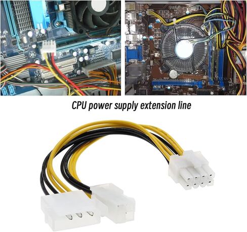 eMagTech 3PCS 4 Pin ATX & 4 Pin LP4 Molex to 8 Pin EPS Power Adapter Cable Desktop Computer CPU Power Supply Extension Cable 18cm in Saudi Arabia