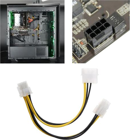 eMagTech 3PCS 4 Pin ATX & 4 Pin LP4 Molex to 8 Pin EPS Power Adapter Cable Desktop Computer CPU Power Supply Extension Cable 18cm in Saudi Arabia