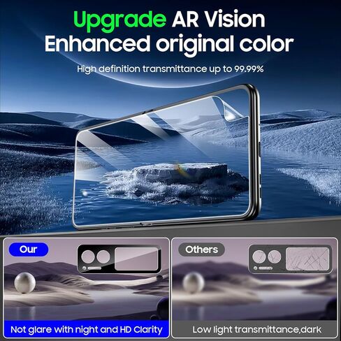 BSNRM [عبوتان + 2] لواقي شاشة Motorola Razr 2023 5G [عبوة من عبوتين من غشاء مرن للشاشة الداخلية وعبوتين من واقي شاشة عدسة الكاميرا] مع HD، بدون فقاعات، مضاد للخدش، مناسب لجراب Motorola Razr 2023 in Kuwait