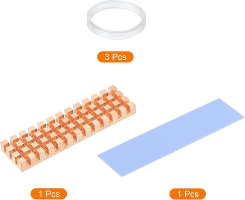 MECCANIXITY Copper Heatsink Coated Graphene 70x20x4mm with Thermal Pad and Rubber Ring for M.2 SSD Computer, Laptop, PCB Cooler 1 Set in Saudi Arabia