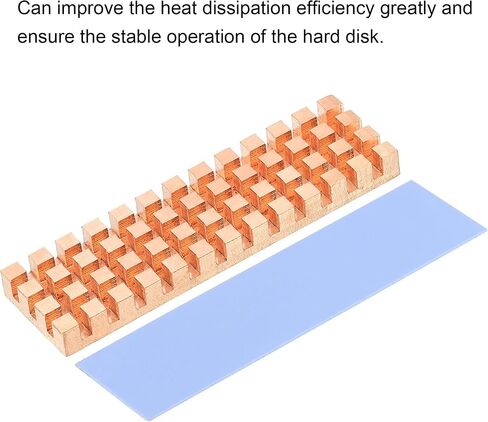 MECCANIXITY Copper Heatsink Coated Graphene 70x20x4mm with Thermal Pad and Rubber Ring for M.2 SSD Computer, Laptop, PCB Cooler 1 Set in Saudi Arabia