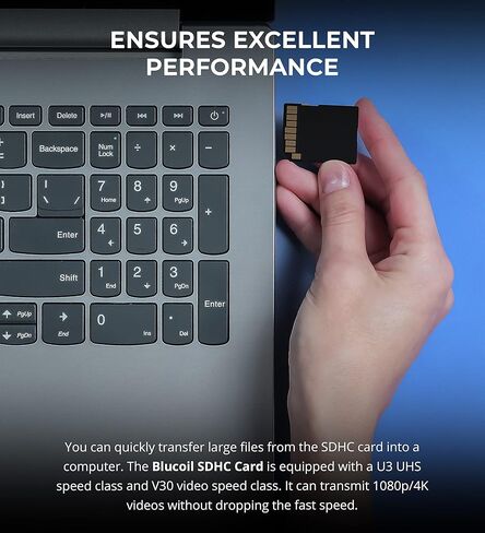 بطاقة ذاكرة فلاش Blucoil فئة 10 SDHC بطاقة SD مع ميزة حماية الكتابة لتسجيل الفيديو بدقة 4K UHD وFull HD على الكاميرات الرقمية وDSLR وكاميرات الفيديو والمسجلات وأجهزة الكمبيوتر in Kuwait