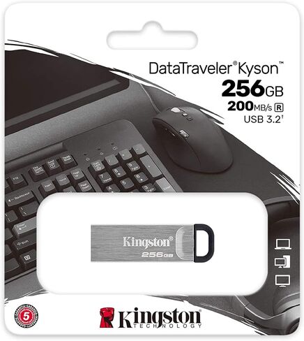 محرك أقراص فلاش USB Kingston سعة 256 جيجابايت Kyson DataTraveler (عبوة من قطعتين) محرك أقراص USB 3.2 من النوع A بسرعة 200 ميجابايت/ثانية عالي السرعة للكمبيوتر أو الكمبيوتر المحمول (DTKN/256 جيجابايت) حزمة مع (1) كل شيء ما عدا حبل سترومبولي in Saudi Arabia