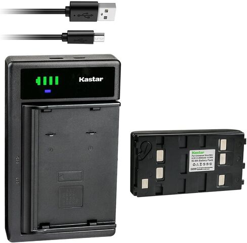 بطارية Kastar 3 عبوات وشاحن USB ذكي متوافق مع باناسونيك PV-10 PV-10B PV-10PX PV-14 PV-17 PV-18 PV-19 PV-20 PV-21 PV-22 PV-31 PV-32 PV- 332 بف-333 بف-362 بف-40 بف-41 بف-42 بف-43 بف-50 in Kuwait