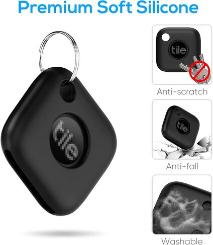 حافظة سيليكون لبلاطة ميت (2022) مع سلسلة مفاتيح وأنولوس، 4 قطع من غطاء واقي ناعم خفيف الوزن مضاد للخدش لبلاط ميت (2022) متعقب (أسود، أبيض، أحمر، أزرق) in Kuwait