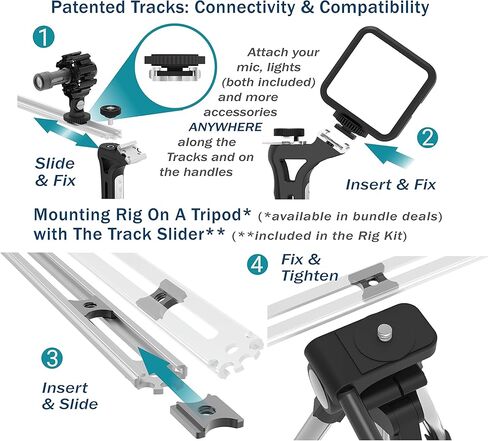 DREAMGRIP Evolution MOJO 2 Plus Universal Modular Video Rig Kit for iPhone,Smartphones,DSLR,Action Cameras-Complete Journalist Kit w/52-37-17mm Optics Adapter/Hood/Filters/Gun Microphone/2*LED Lights in Kuwait