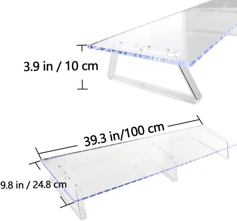 KUAIYU Dual Monitor Stand Riser, Monitor Stands for 2 Monitors, 39in Acrylic Computer Stand, Monitor Stand with Light Kit.Dual Monitor Stand for Computer,Laptop 4 lights color(USB interface) Office in Kuwait