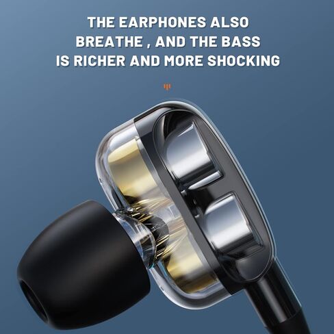 سماعات أذن سلكية مزدوجة ديناميكية من EAVAN، 4 مكبرات صوت 4 سماعات أذن HiFi داخل الأذن، سماعات عازلة للضوضاء مقبس 3.5 مم مع ميكروفون للكمبيوتر، MP3 والهاتف in Kuwait
