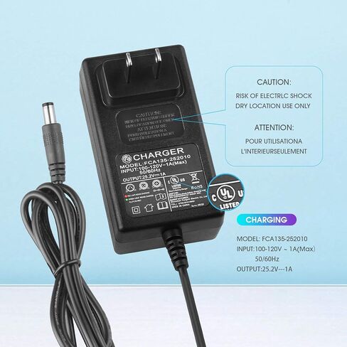 IYOBCXIHO DC 24V أو 25.2V-1A شاحن بندقية التدليك مع شاحن محول لمسدس تدليك العضلات الأنسجة العميقة 24V AC / DC سلك الطاقة فآسيا بندقية المباراة in Kuwait