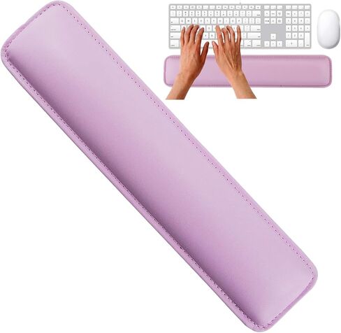 مسند معصم للوحة المفاتيح من Rancco، حافة جلدية مخيطة مقاس 14.5 بوصة، وسادة معصم ناعمة من إسفنج الذاكرة للألعاب مع حصيرة مضادة للانزلاق للكمبيوتر المحمول/سطح المكتب، مناسبة للمكاتب والمنزل (وردي) in Kuwait