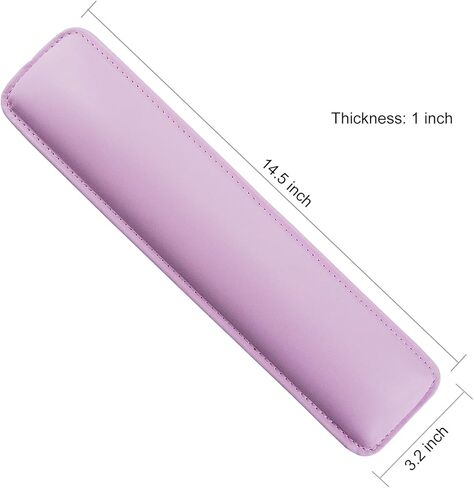 مسند معصم للوحة المفاتيح من Rancco، حافة جلدية مخيطة مقاس 14.5 بوصة، وسادة معصم ناعمة من إسفنج الذاكرة للألعاب مع حصيرة مضادة للانزلاق للكمبيوتر المحمول/سطح المكتب، مناسبة للمكاتب والمنزل (وردي) in Kuwait