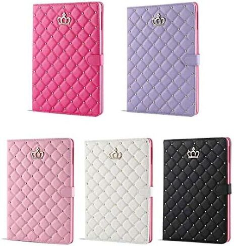 Topwin Crown Design Case for iPad 9.7 2018 2017/ iPad Air 2, Diamond Cute Elegant PU Leather Smart Auto Sleep/Wake Stand Shockproof Case for Apple iPad 5th/6th/iPad Air (Black) in Kuwait