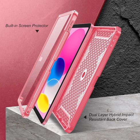 حافظة Fintie لجهاز iPad الجيل العاشر 10.9 بوصة 2022 - [حلقة Tuatara السحرية] حامل بمقبض دوار 360 درجة غطاء متين مقاوم للصدمات مع واقي شاشة وحامل أقلام، أزرق داكن in Kuwait