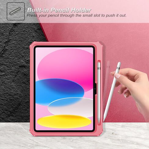 حافظة Fintie لجهاز iPad الجيل العاشر 10.9 بوصة 2022 - [حلقة Tuatara السحرية] حامل بمقبض دوار 360 درجة غطاء متين مقاوم للصدمات مع واقي شاشة وحامل أقلام، أزرق داكن in Kuwait