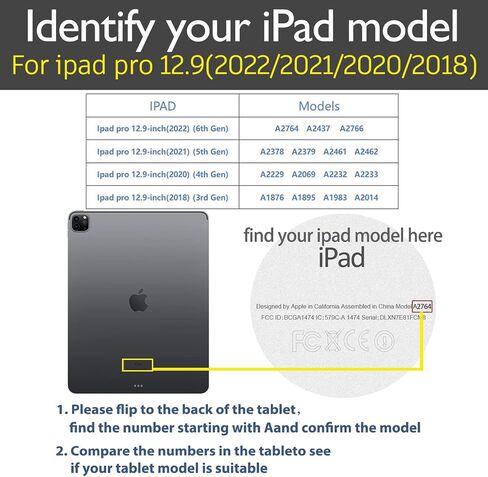 حافظة Gexmil لجهاز Ipad Pro الجديد مقاس 12.9 بوصة 2022/2021 بوصة (الجيل السادس/الخامس)، غطاء Ipad Pro 12.9 من الجلد الطبيعي (2020/2018)، مصنوع من جلد البقر الحقيقي (نمط بني) in Kuwait